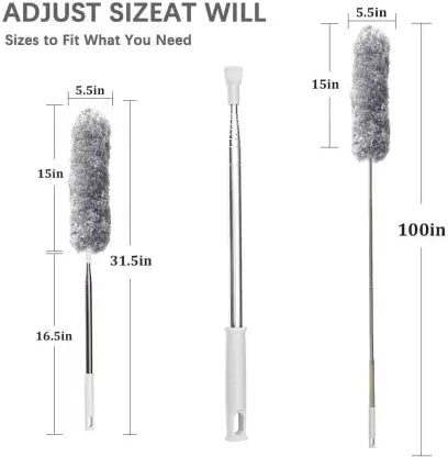 8 feet Extendable Brush, Telescopic Cleaning Duster Brush, Bendable Dust Cleaning Brush