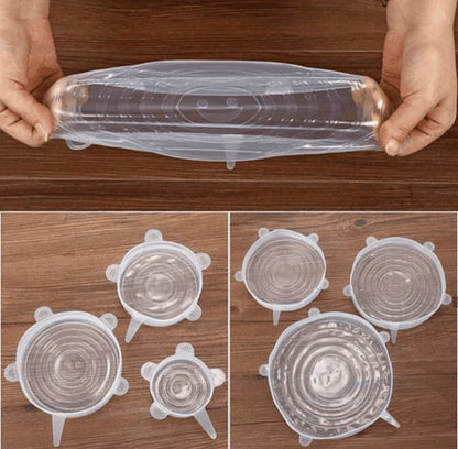 Silicone Stretch Lids and Reusable Bowl Covers 6 Pcs Set