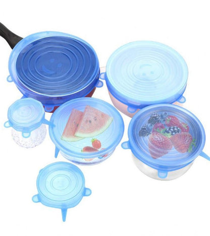Silicone Stretch Lids and Reusable Bowl Covers 6 Pcs Set