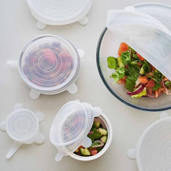 Silicone Stretch Lids and Reusable Bowl Covers 6 Pcs Set