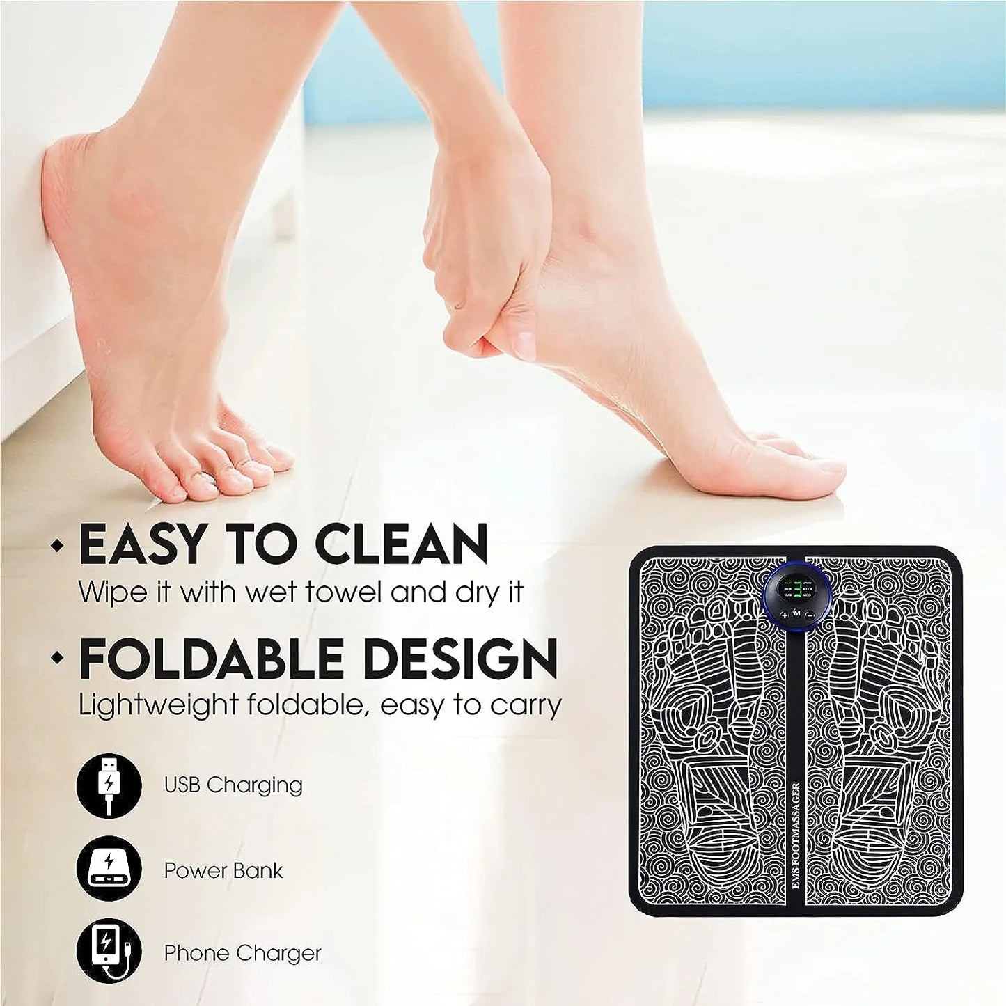 EMS Foot Massager Mat with Remote Control