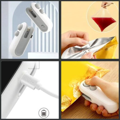 Bag Sealer Rechargeable 2 In 1, Mini Heat Sealer Machine